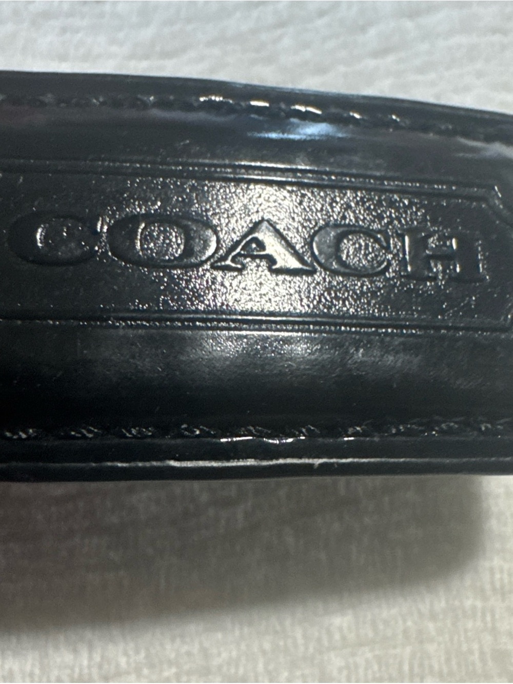 COACH 2” Black Leather Hang Tag